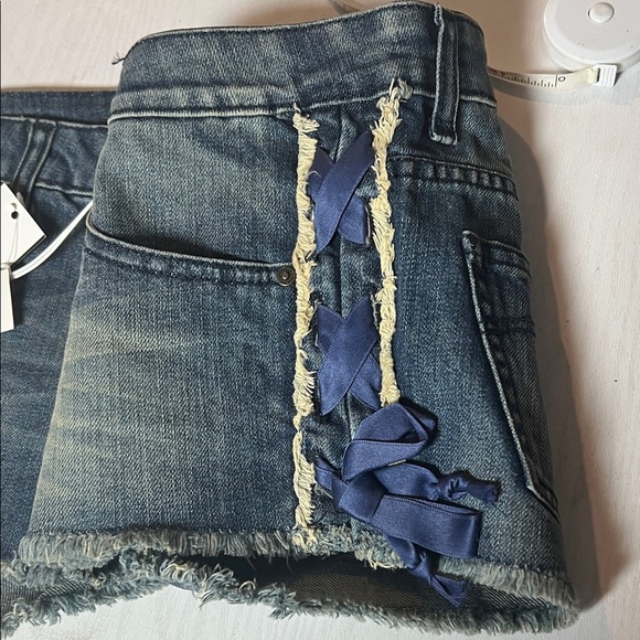 Fiorucci Distressed Blue Jean Shorts - Picture 5 of 7